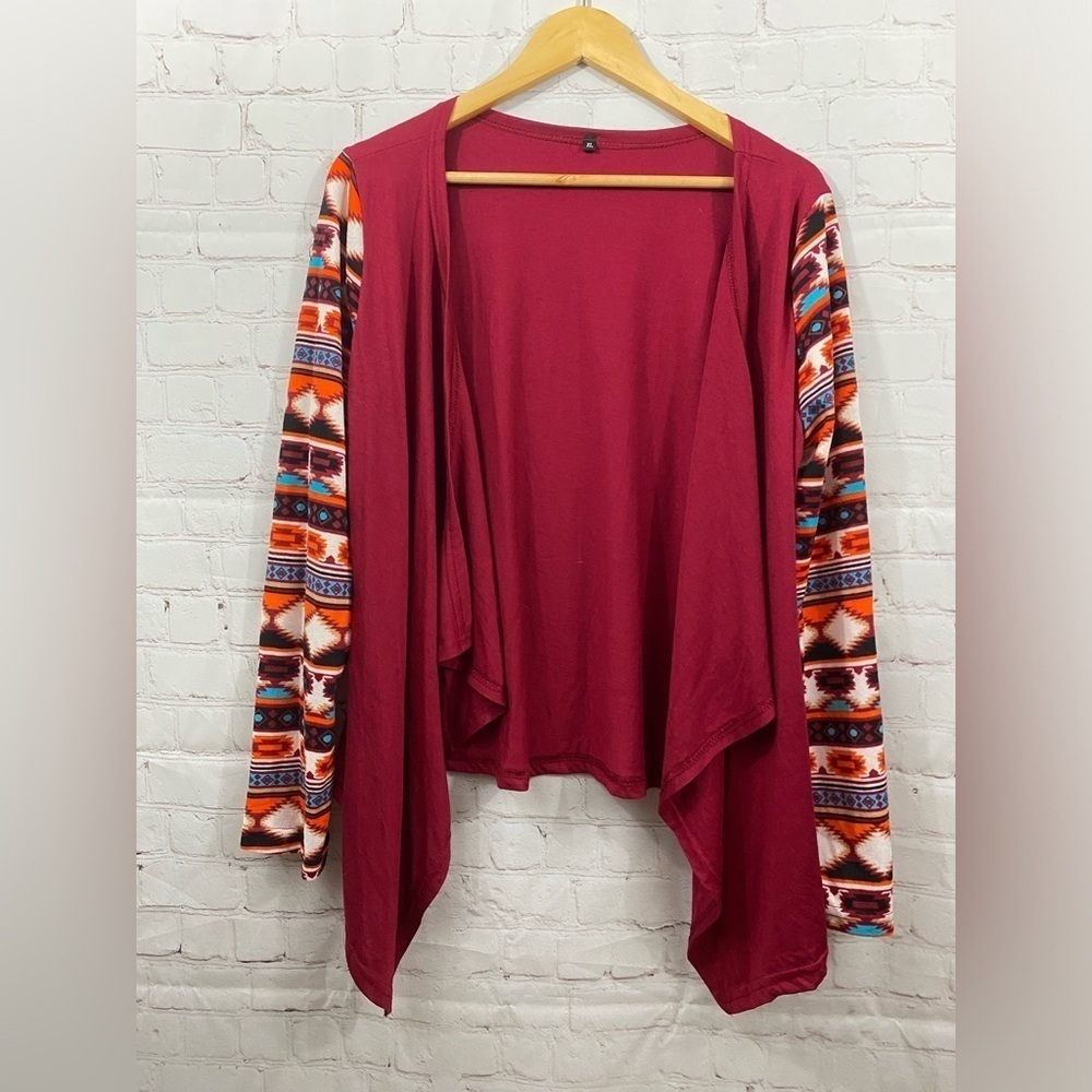 Pink Diamondback Womens Size Medium Aztec Southwestern Asymmetrical Cardigan